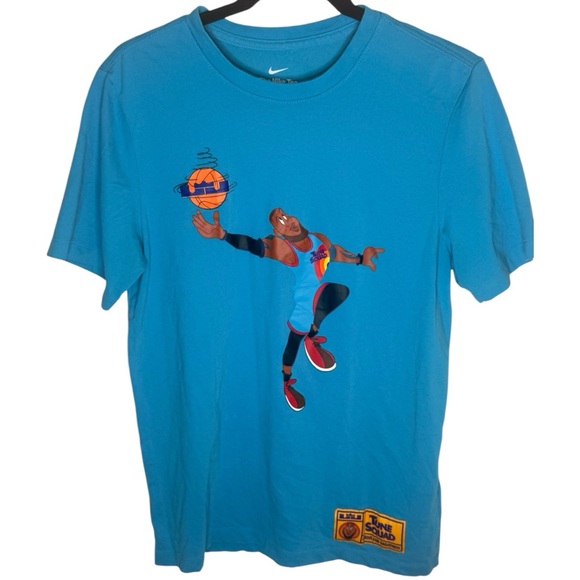 Nike LeBron x Space Jam A New Legacy Tune Squad Tee Light Blue Fury Medium - Picture 2 of 3